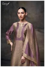 My Fashion Road Ganga Fashion Laurene Designer Jacquard Suit | S3698 – D