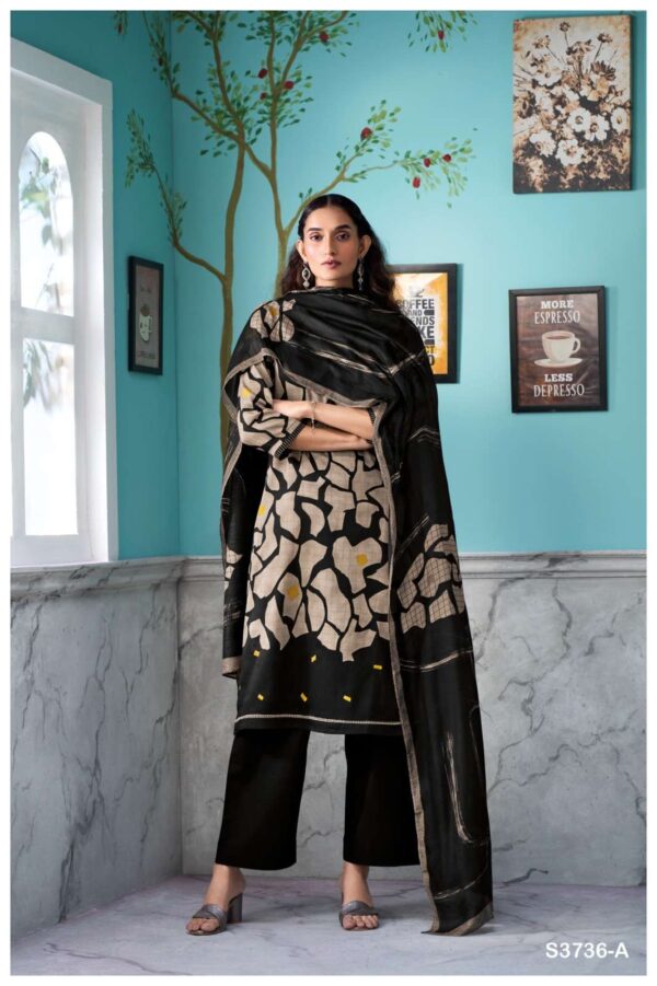 My Fashion Road Ganga Fashion Lilixia Printed Cotton Satin Suit | S3736 – A