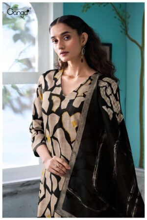 My Fashion Road Ganga Fashion Lilixia Printed Cotton Satin Suit | S3736 – A
