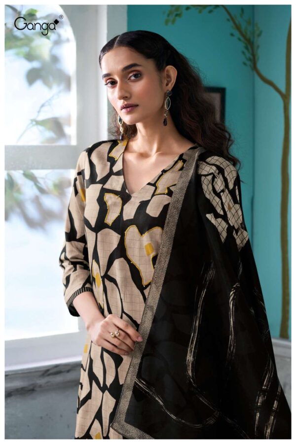 My Fashion Road Ganga Fashion Lilixia Printed Cotton Satin Suit | S3736 – A