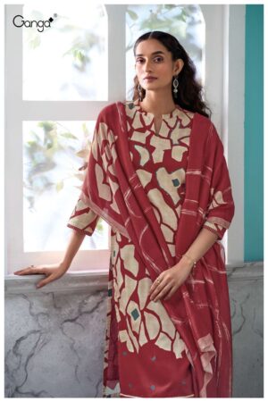 My Fashion Road Ganga Fashion Lilixia Printed Cotton Satin Suit | S3736 – B