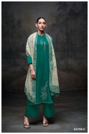 My Fashion Road Ganga Fashion Meher Fancy Cotton Satin Suit | S3709 – C