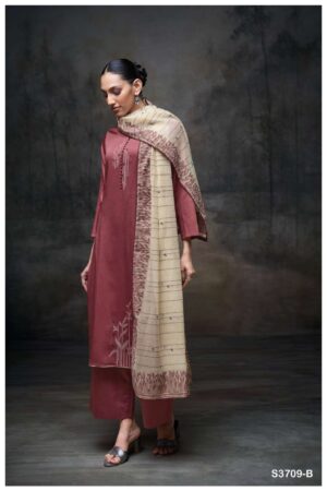My Fashion Road Ganga Fashion Meher Fancy Cotton Satin Suit | S3709 – B
