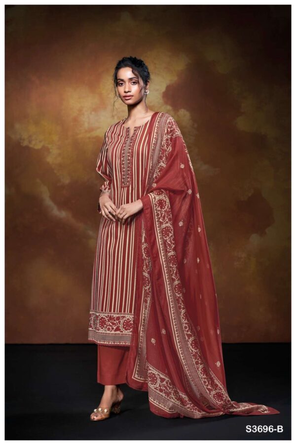 My Fashion Road Ganga Fashion Nilofer Fancy Cotton Satin Suit | S3696 – B