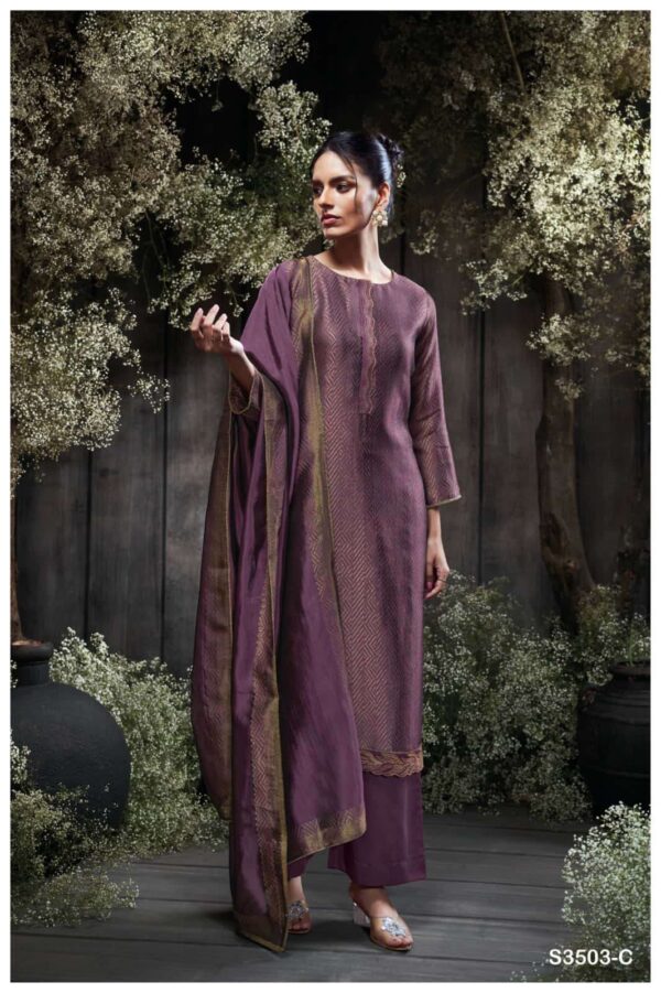 My Fashion Road Ganga Fashion Osenna Party Wear Style Jacquard Suit | S3503 – C