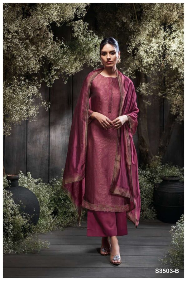 My Fashion Road Ganga Fashion Osenna Party Wear Style Jacquard Suit | S3503 – B