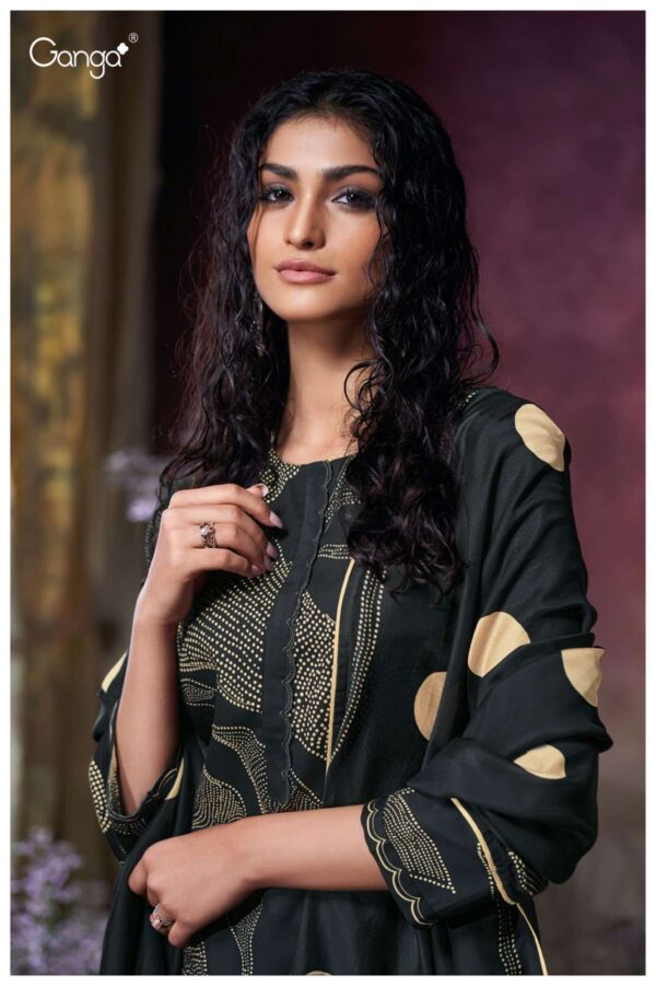My Fashion Road Ganga Fashion Preska Cotton Satin Premium Design Suit | S3747 – A