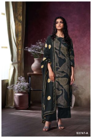 My Fashion Road Ganga Fashion Preska Cotton Satin Premium Design Suit | S3747 – A