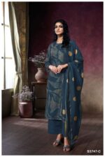 My Fashion Road Ganga Fashion Preska Cotton Satin Premium Design Suit | S3747 – C