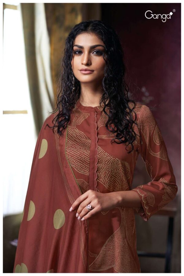 My Fashion Road Ganga Fashion Preska Cotton Satin Premium Design Suit | S3747 – D