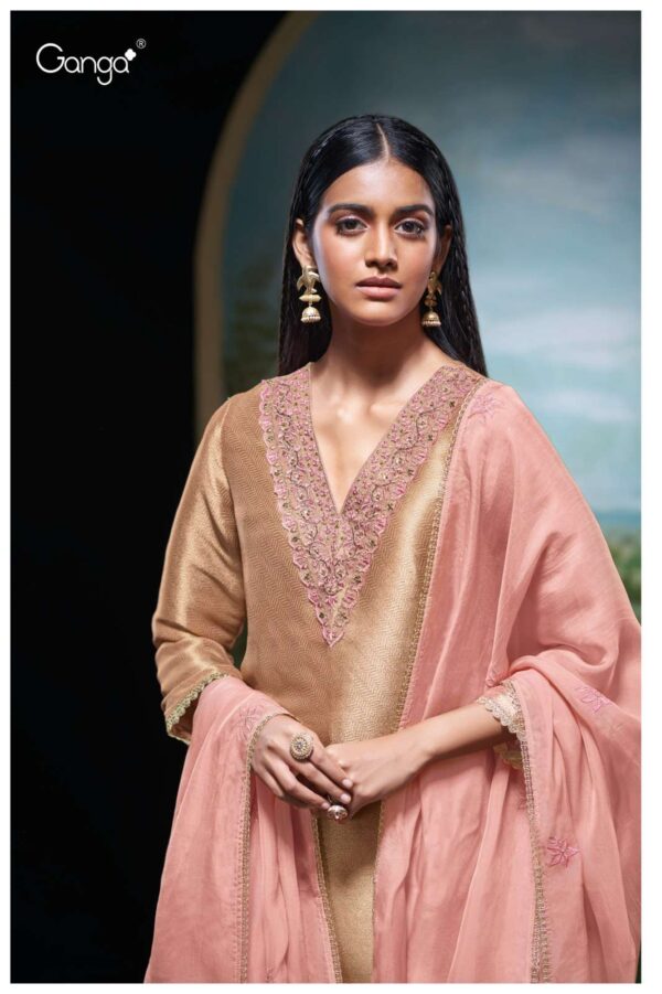 My Fashion Road Ganga Fashion Siyani Designer Pure Bemberg Silk Suit | 3397 – A