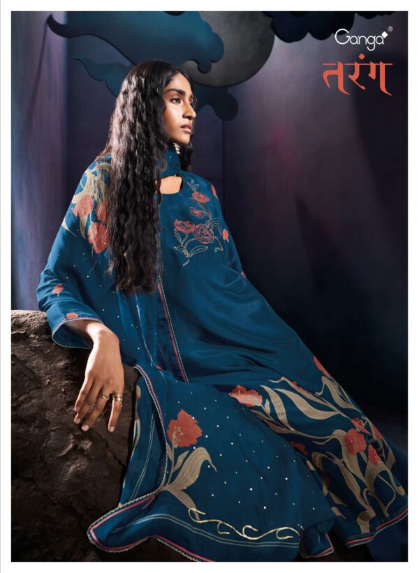 My Fashion Road Ganga Fashion Tarang Premium Designer Bemberg Silk Suit | C2187