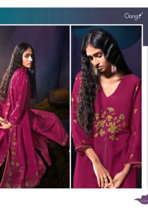 My Fashion Road Ganga Fashion Tarang Premium Designer Bemberg Silk Suit | C2183