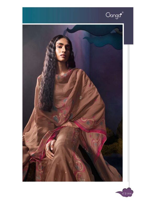 My Fashion Road Ganga Fashion Tarang Premium Designer Bemberg Silk Suit | C2184