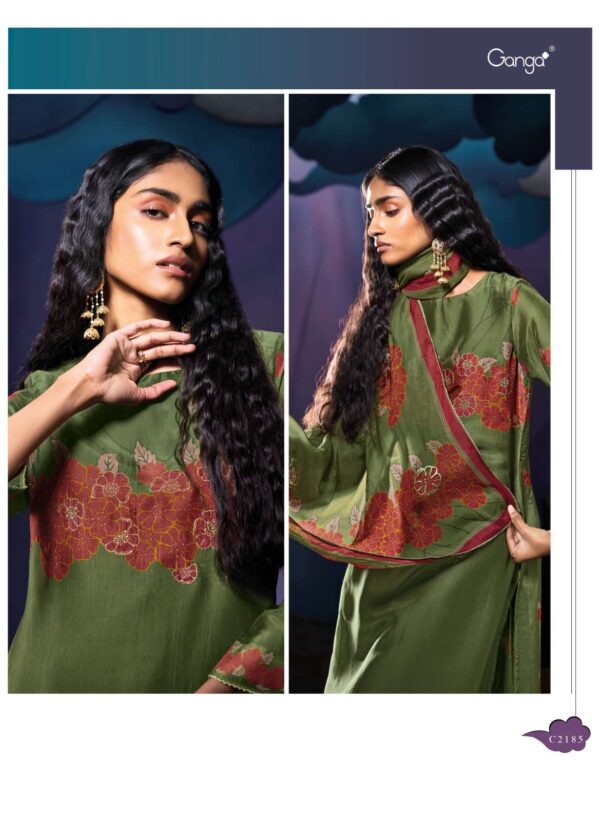 My Fashion Road Ganga Fashion Tarang Premium Designer Bemberg Silk Suit | C2185