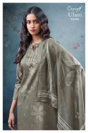 My Fashion Road Ganga Fashion Ulani Fancy Cotton Satin Suit | S3702 – C