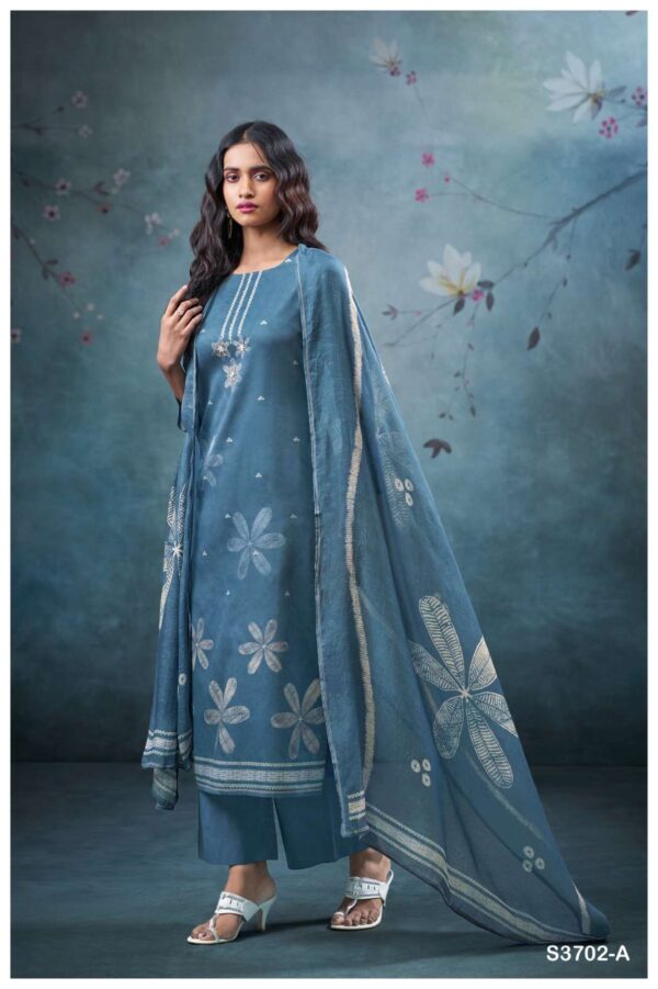 My Fashion Road Ganga Fashion Ulani Fancy Cotton Satin Suit | S3702 – A