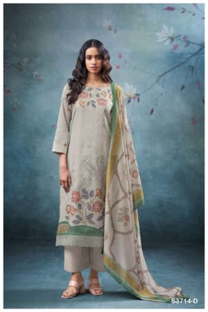 My Fashion Road Ganga Fashion Winter Fancy Cotton Satin Suit | S3714 – D
