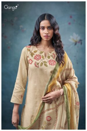 My Fashion Road Ganga Fashion Winter Fancy Cotton Satin Suit | S3714 – A