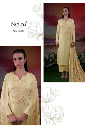 My Fashion Road Netra Tiya Digital Printed Fancy Linen Suit | NE-C 1068 C