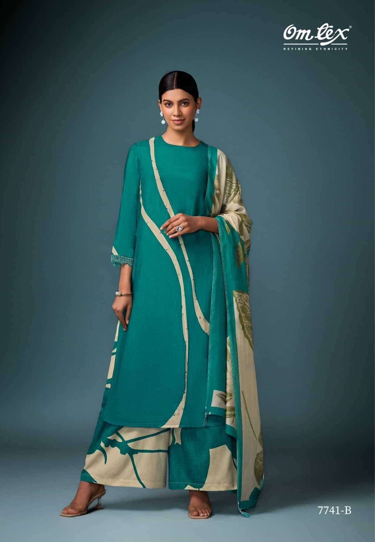 My Fashion Road Omtex Kavach Digital Printed Fancy Silk Ladies Suit | 7741 – B My Fashion Road Omtex Kavach Digital Printed Fancy Silk Ladies Suit | 7741 – B