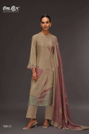 My Fashion Road Omtex Modern Edge Digital Printed Fancy Silk Ladies Suit | 7681 – C
