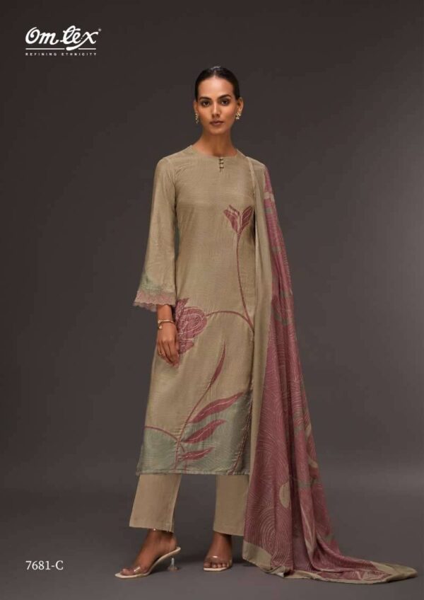 My Fashion Road Omtex Modern Edge Digital Printed Fancy Silk Ladies Suit | 7681 – C
