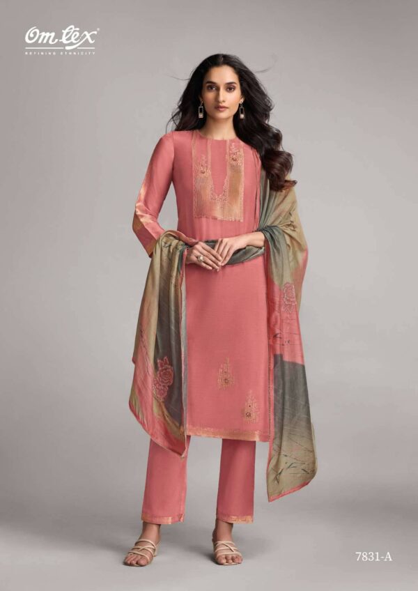 My Fashion Road Omtex Nazakat Nova Designer Muslin Jacquard Suit | 7831 – A