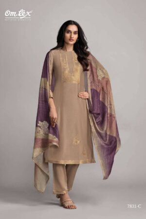 My Fashion Road Omtex Nazakat Nova Designer Muslin Jacquard Suit | 7831 – C