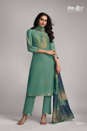 My Fashion Road Omtex Nazakat Nova Designer Muslin Jacquard Suit | 7831 – B