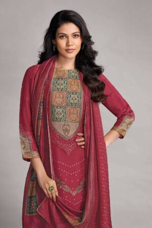 My Fashion Road Omtex Pehnawa Designer Jacquard Silk Suit | 7751 – A