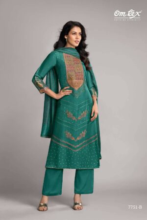 My Fashion Road Omtex Pehnawa Designer Jacquard Silk Suit | 7751 – B