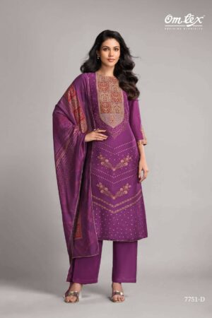 My Fashion Road Omtex Pehnawa Designer Jacquard Silk Suit | 7751 – D