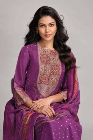 My Fashion Road Omtex Pehnawa Designer Jacquard Silk Suit | 7751 – D