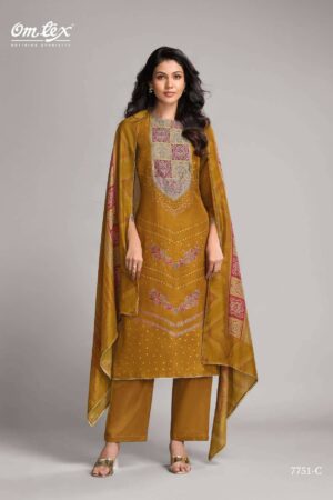 My Fashion Road Omtex Pehnawa Designer Jacquard Silk Suit | 7751 – C