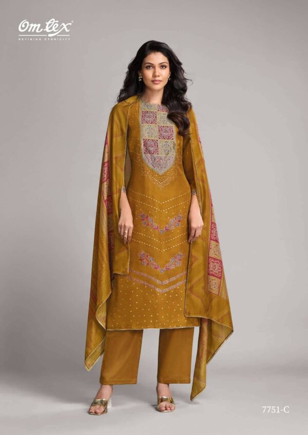 My Fashion Road Omtex Pehnawa Designer Jacquard Silk Suit | 7751 – C