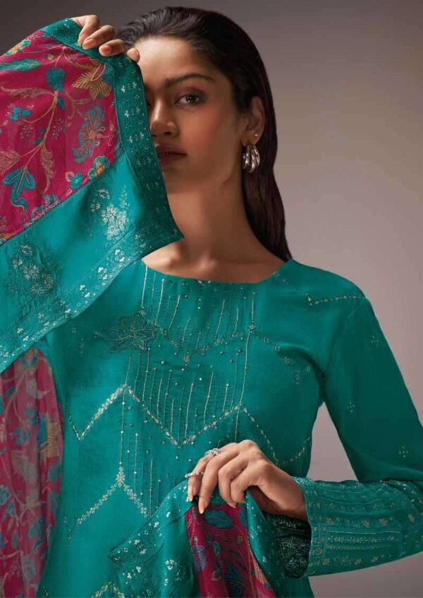 My Fashion Road Omtex Tahira Designer Jacquard Muslin Suit | 6661 – B