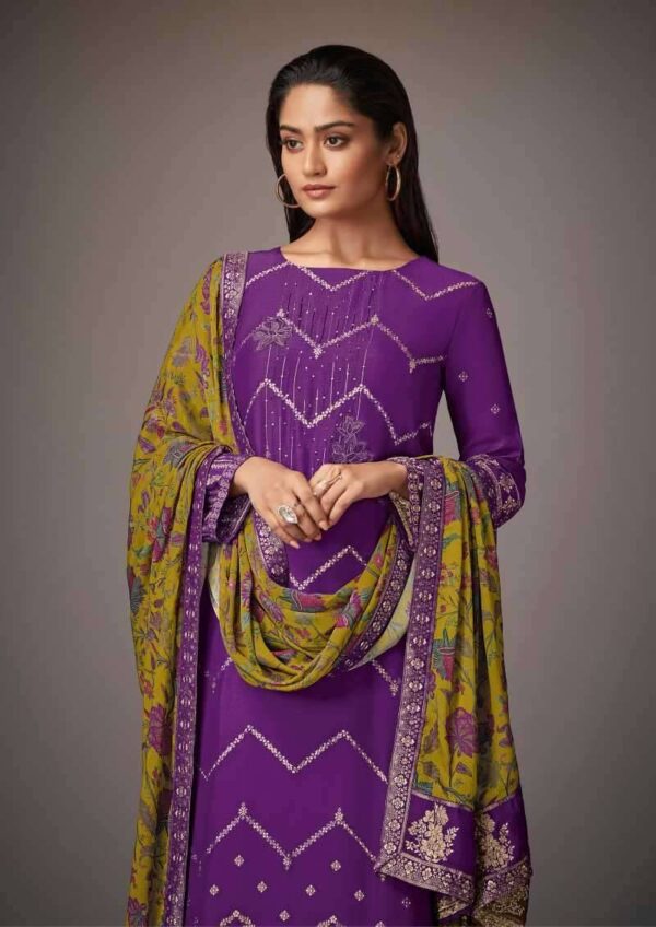 My Fashion Road Omtex Tahira Designer Jacquard Muslin Suit | 6661 – D