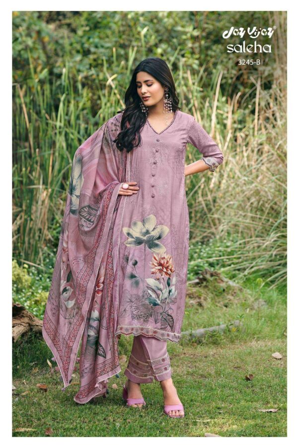 My Fashion Road Jay Vijay Saleha Exclusive Designer Silk Ladies Dress | 3245-B