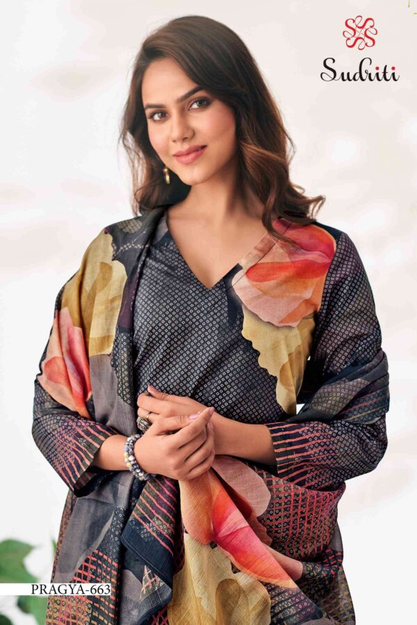 My Fashion Road Sudriti Pragya Pure Cotton Fancy Unstitch Ladies Suit | 663