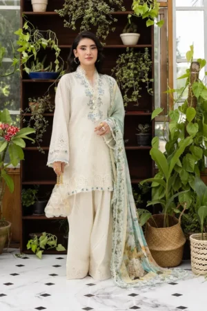 My Fashion Road Elaf Chikankari With Chiffon Latest Unstitched Collection 2025 EEC-1B Pearlista