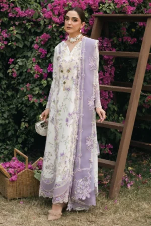 My Fashion Road Crimson Festive Unstitched Collection 2025 Tasawar Lavender Fall – D5B