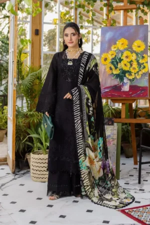 My Fashion Road Elaf Chikankari With Chiffon Latest Unstitched Collection 2025 EEC-2A Queen Of Dusk