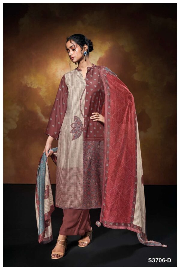 My Fashion Road Ganga Fashion Blythe Pure Bemberg Silk Latest Suit | S3706-D