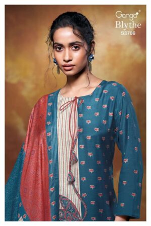My Fashion Road Ganga Fashion Blythe Pure Bemberg Silk Latest Suit | S3706-C