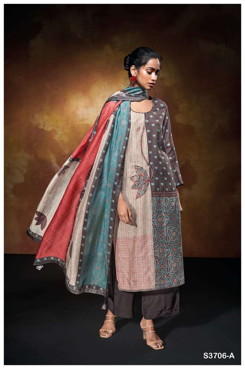 My Fashion Road Ganga Fashion Blythe Pure Bemberg Silk Latest Suit | S3706-A My Fashion Road Ganga Fashion Blythe Pure Bemberg Silk Latest Suit | S3706-A