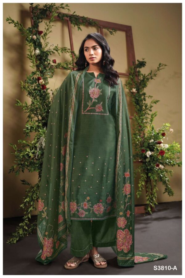 My Fashion Road Ganga Fashion Giva Designer Russian Silk Suit | S3810 – A