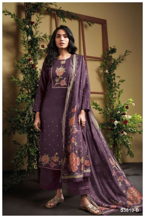 My Fashion Road Ganga Fashion Giva Designer Russian Silk Suit | S3810 – B