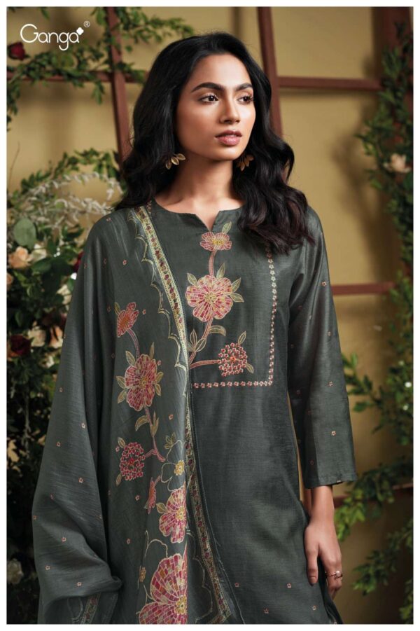 My Fashion Road Ganga Fashion Giva Designer Russian Silk Suit | S3810 – D