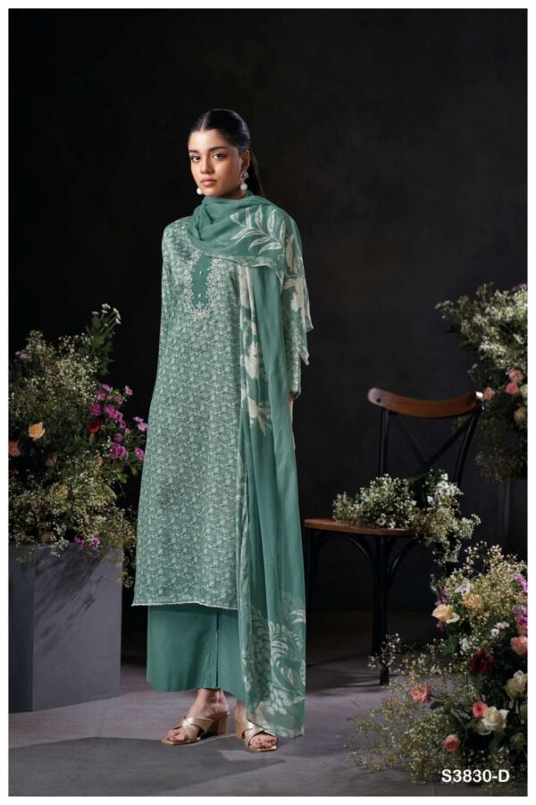 My Fashion Road Ganga Fashion Kaelani Printed Fancy Cotton Satin Suit | S3830-D